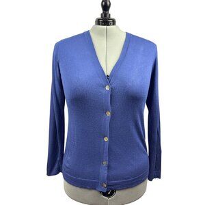 Women’s Chicos Size 2XL Periwinkle Cardigan with Shell Buttons